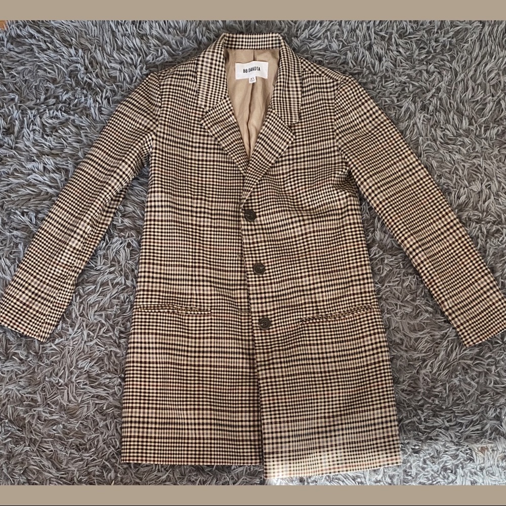 BB Dakota Plaid Double-Breasted Blazer